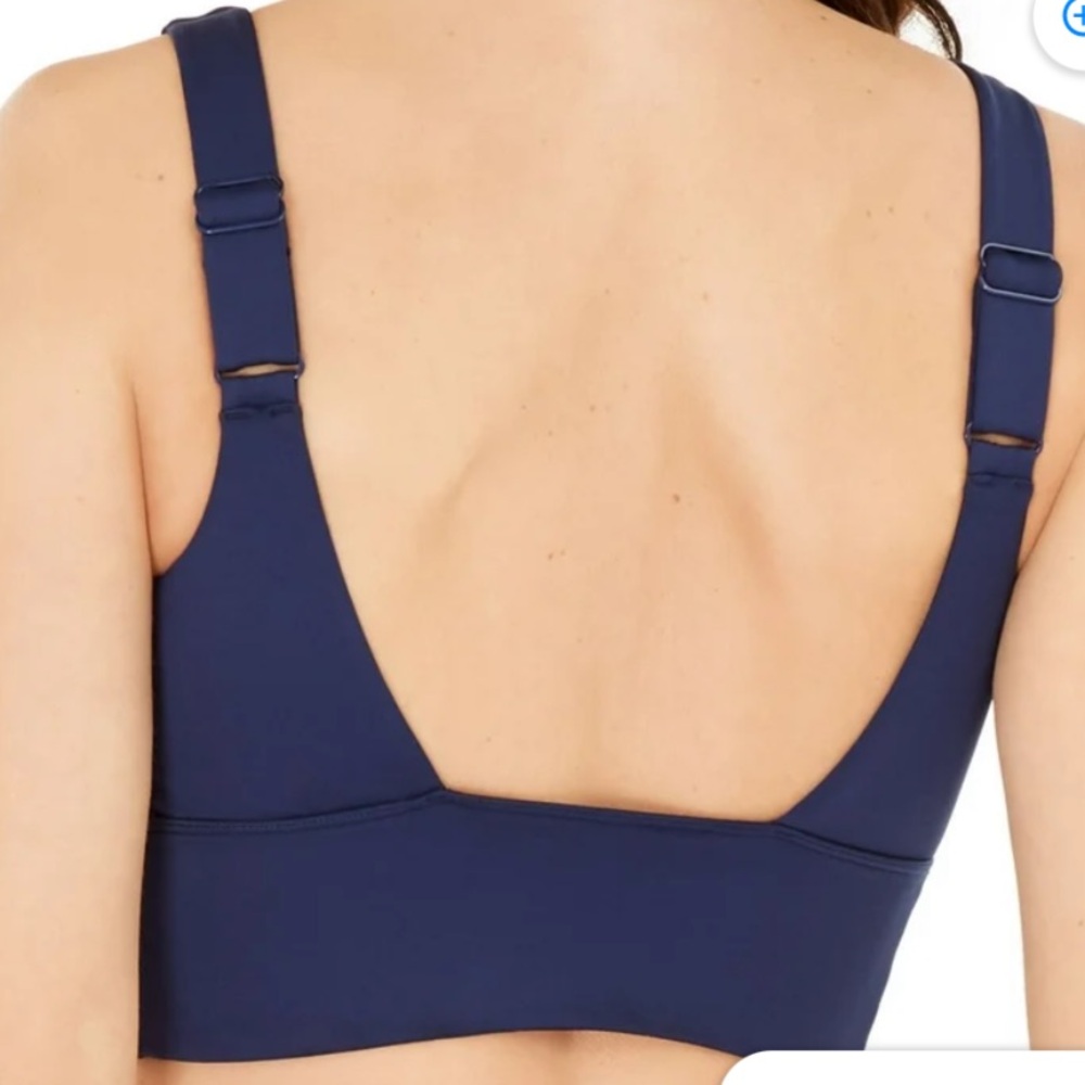 NIKE Navy Adjustable Straps Effortless Essential Scoop Neck Midkini Swimsuit Top - Picture 11 of 11